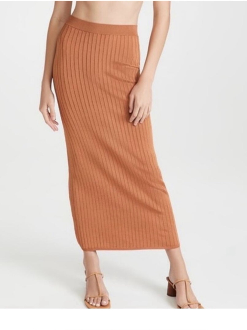 Free People- Ribbed Maxi Skirt-Burnt Orange-Size S-NWT